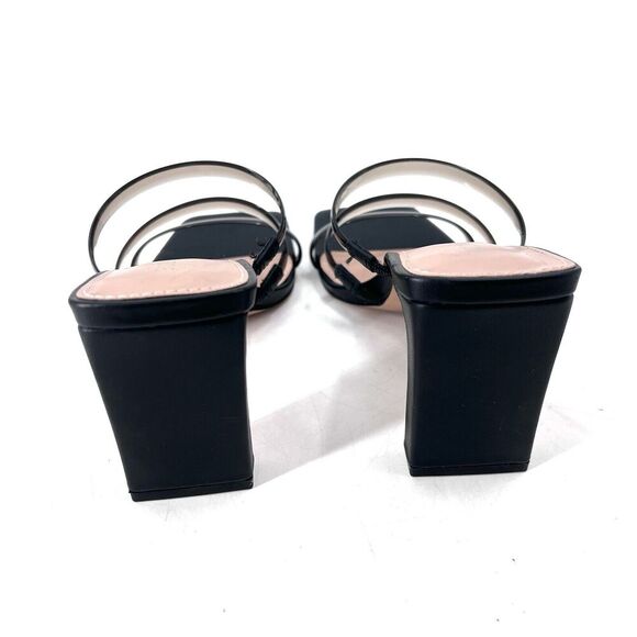 BCBGeneration Falla Black Block Heel Square Toe Sandals High Heels - Picture 6 of 8